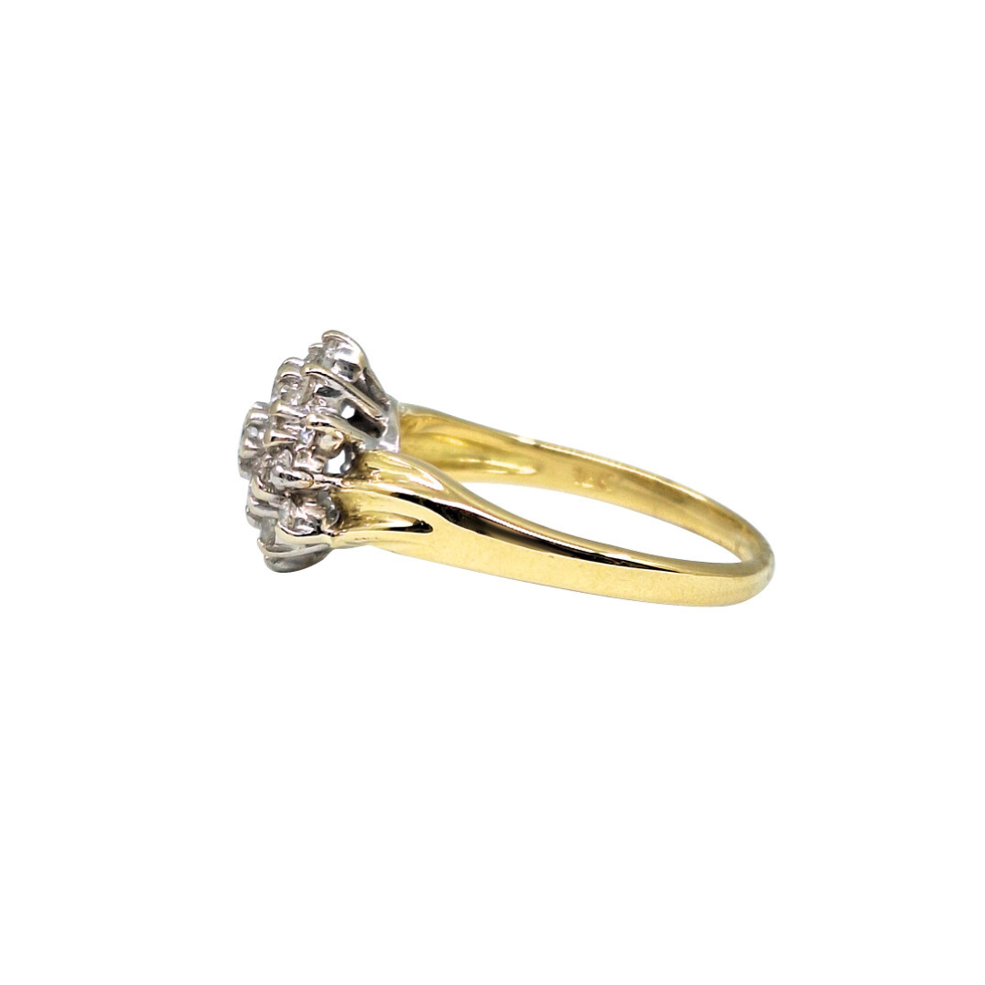 18ct Yellow Gold Diamond Cluster Ring