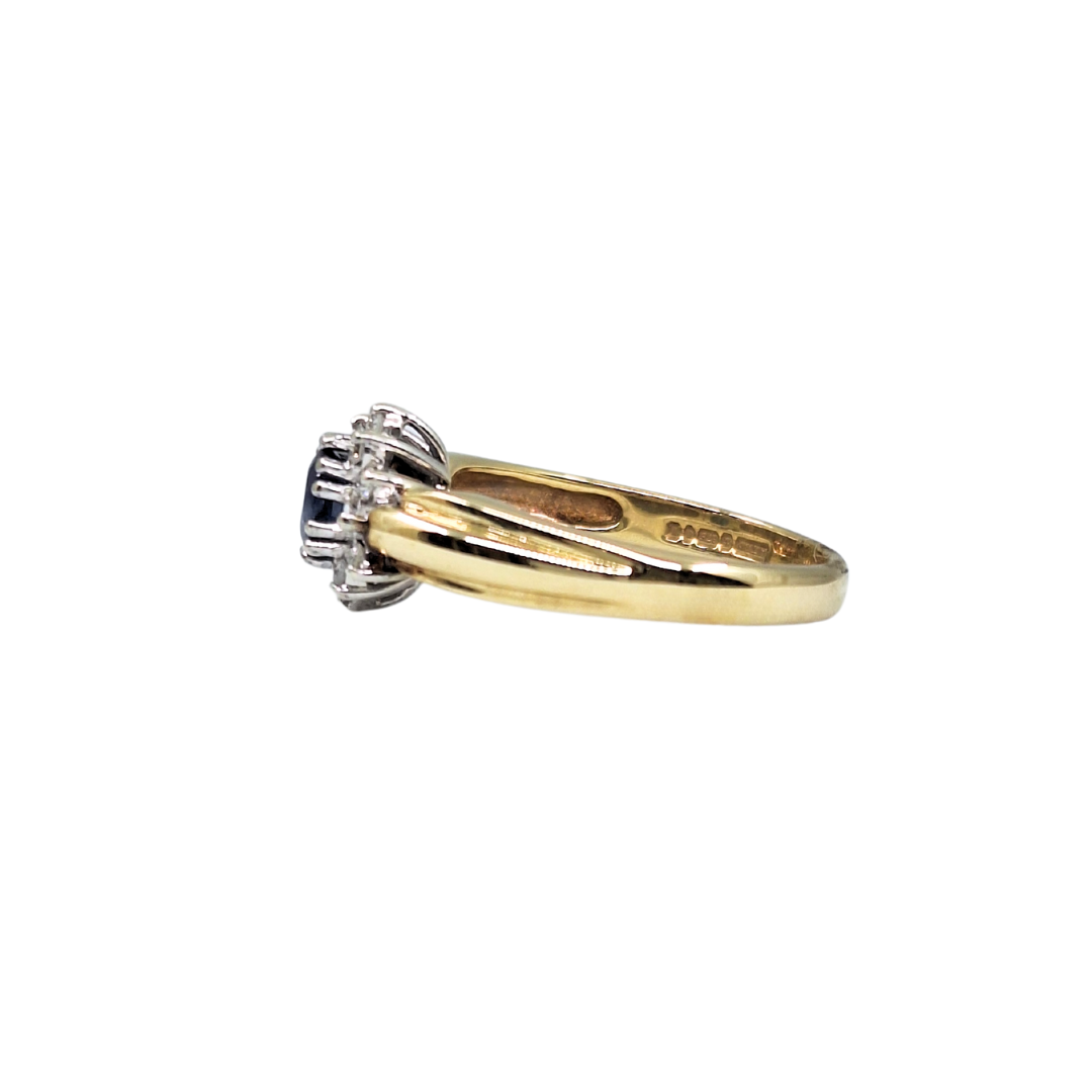 9ct Gold Sapphire & Diamond Cluster Ring