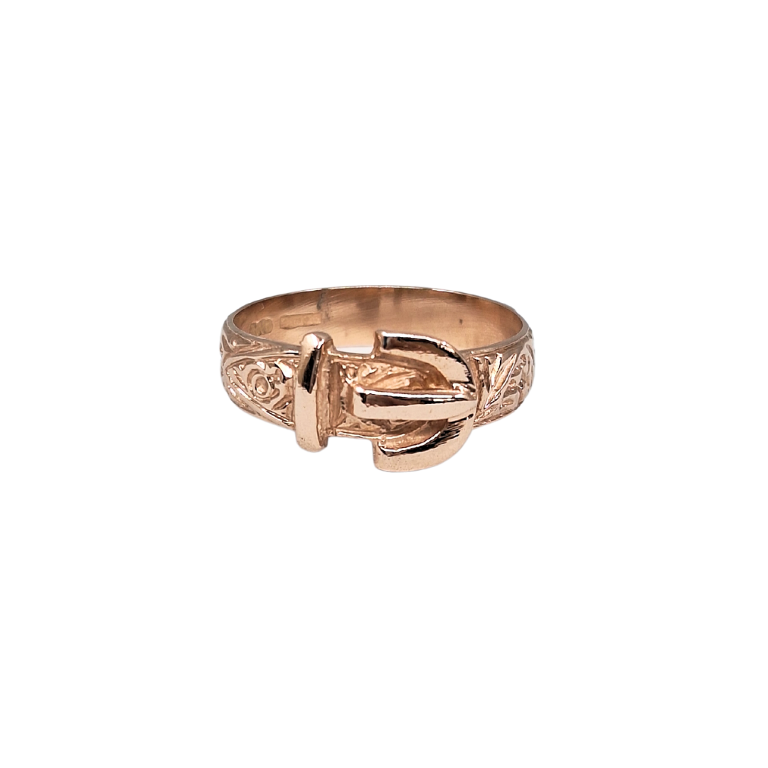 9ct Rose Gold Buckle Ring