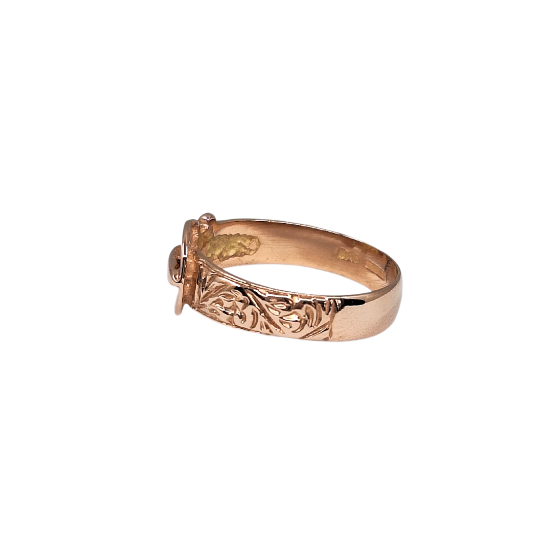 9ct Rose Gold Buckle Ring