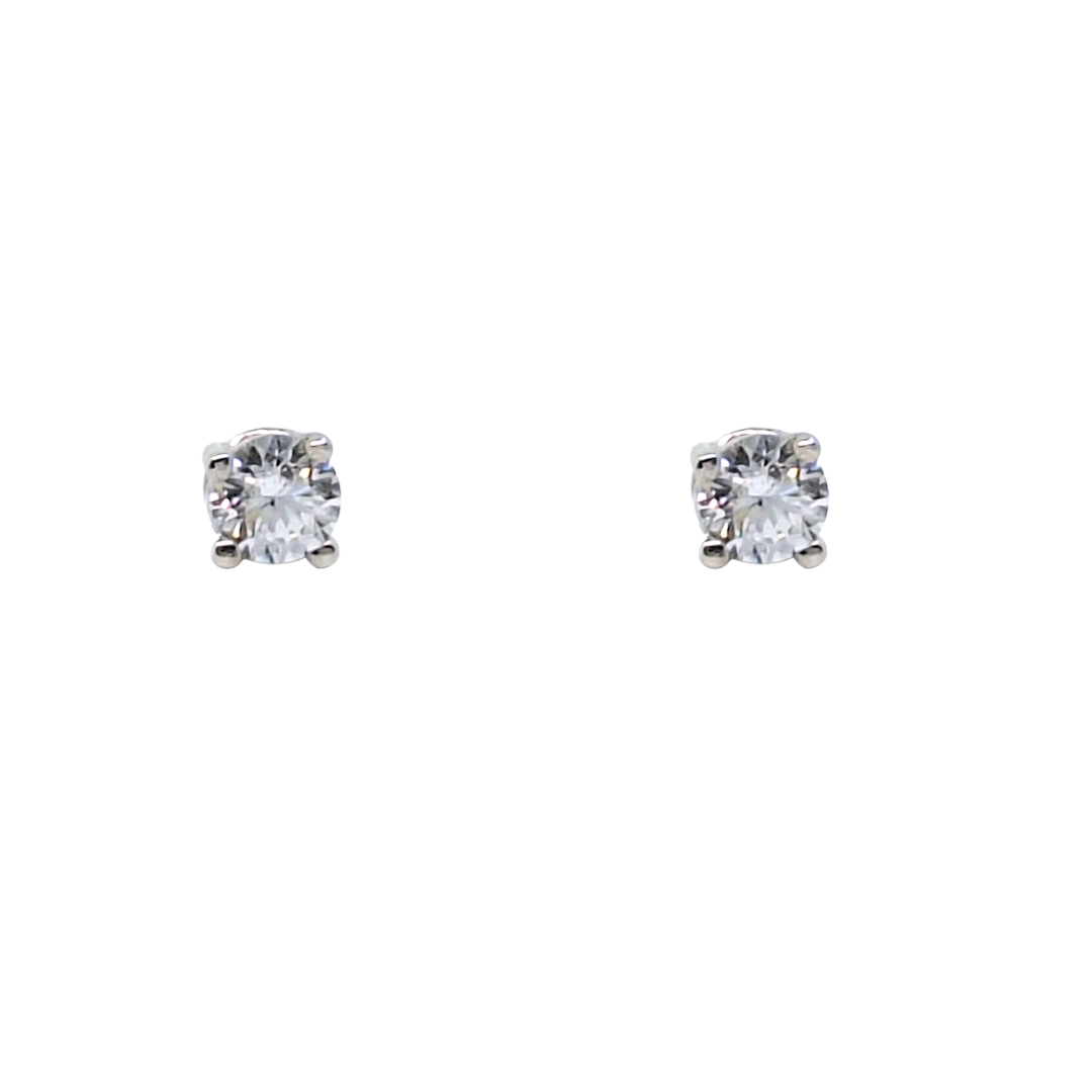 9ct White Gold CZ Stud Earrings