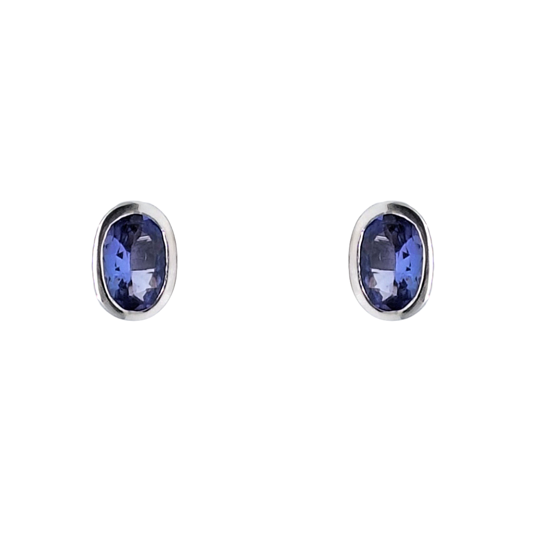 9ct White Gold Tanzanite Earrings