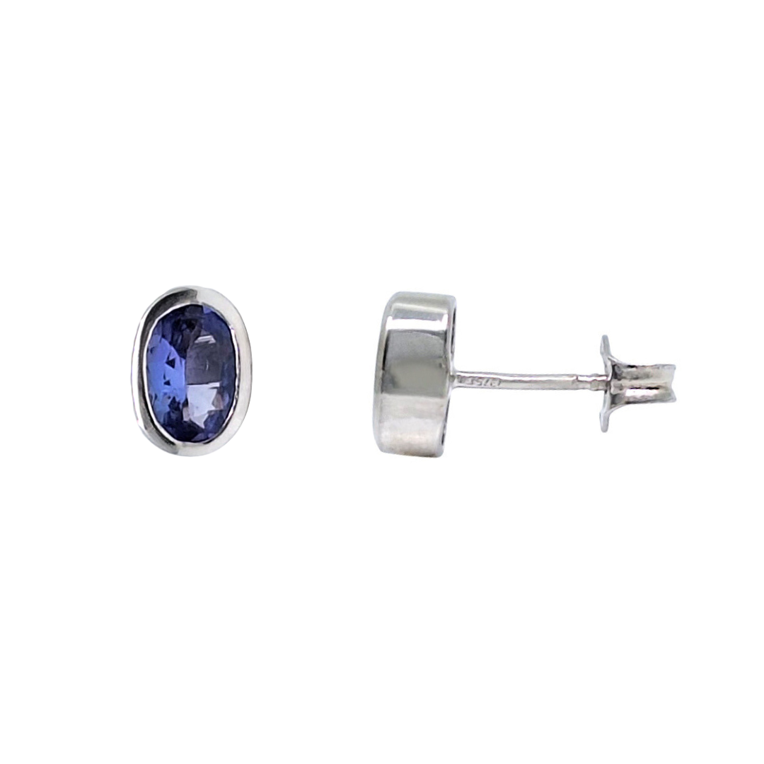 9ct White Gold Tanzanite Earrings