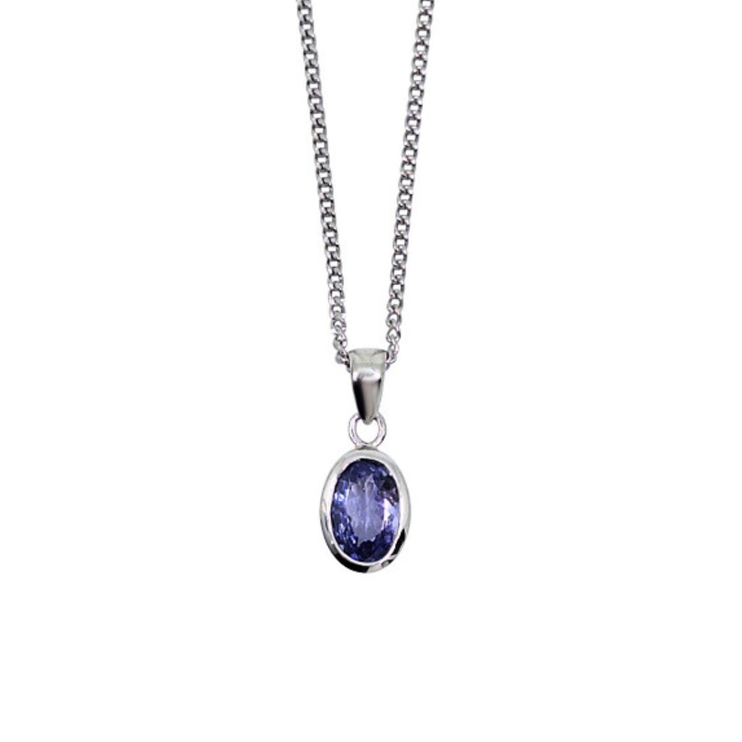 9ct White Gold Tanzanite Pendant
