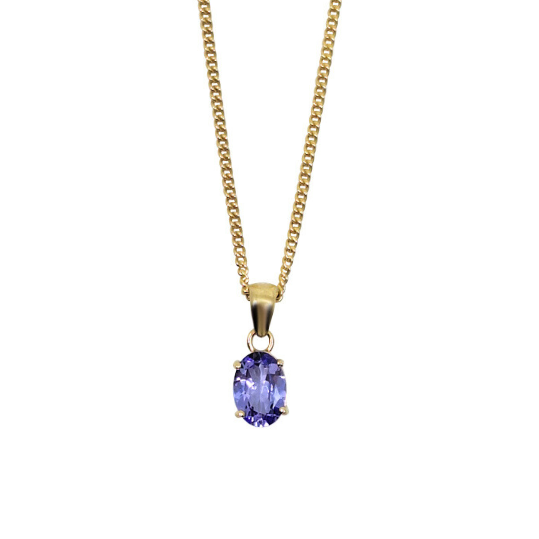 9ct Yellow Gold Tanzanite Pendant