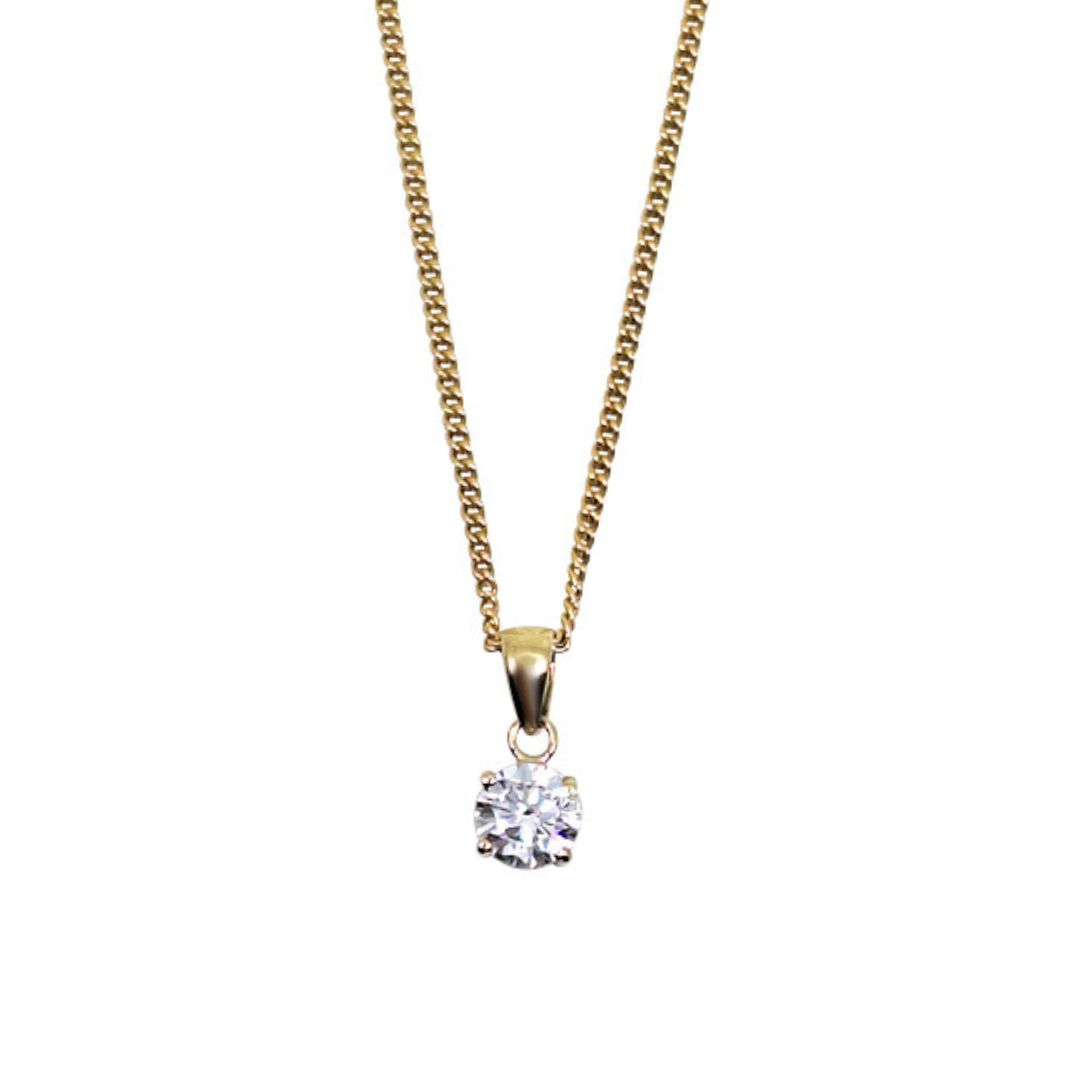 9ct Yellow Gold CZ Pendant