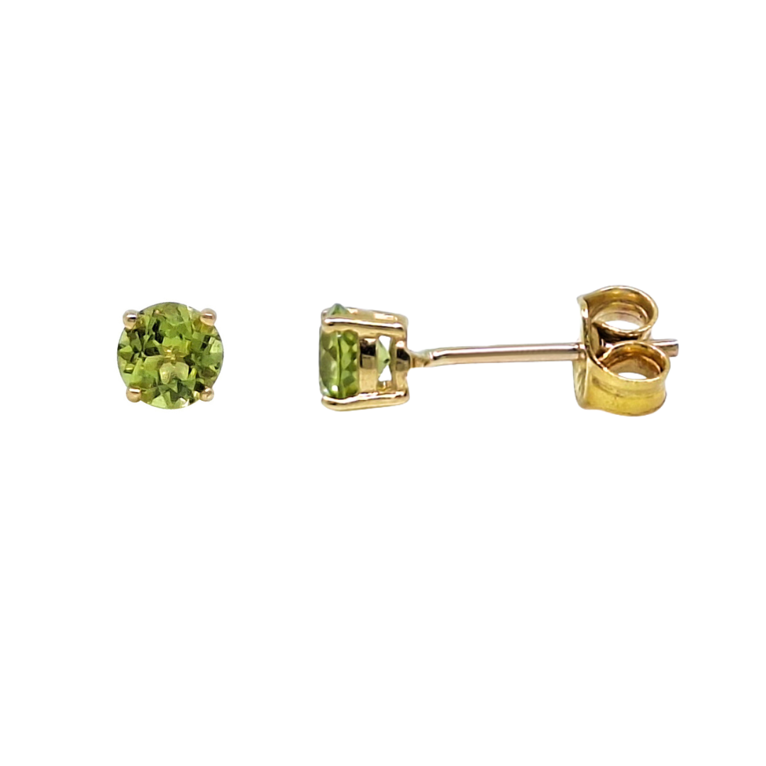 9ct Yellow Gold Peridot Stud Earrings