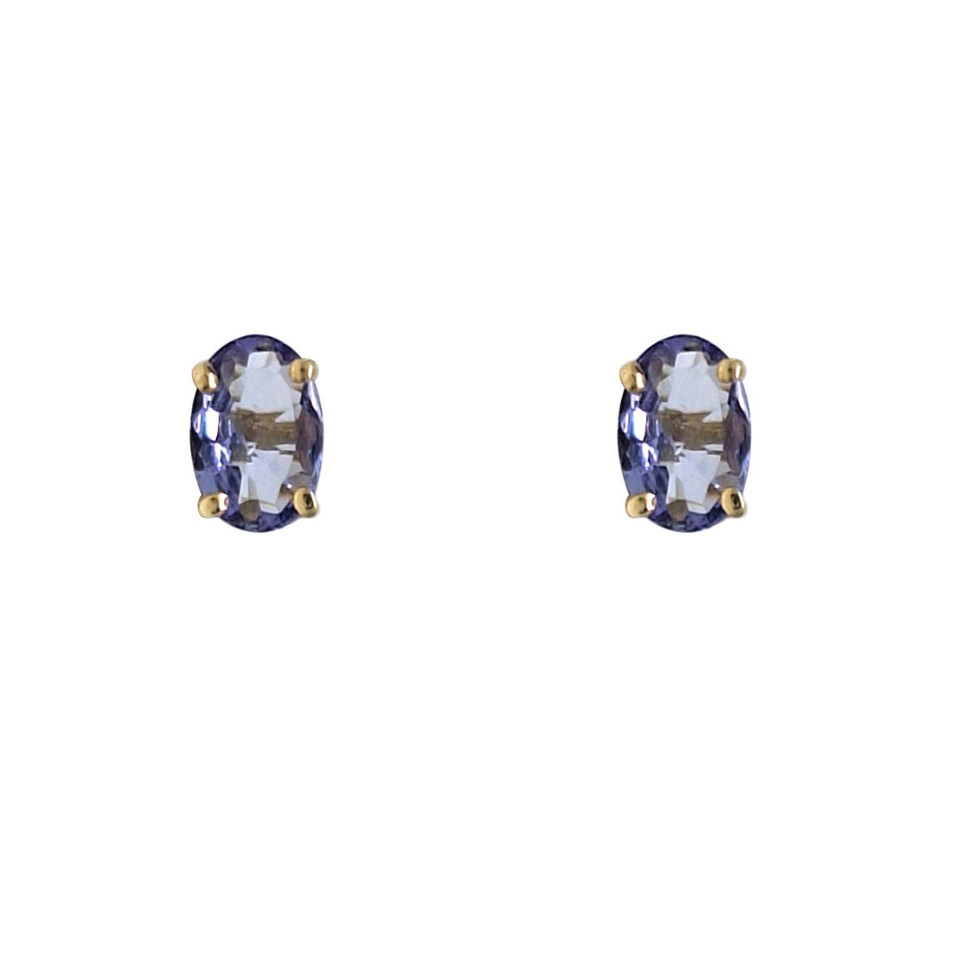 9ct Yellow Gold Tanzanite Earrings