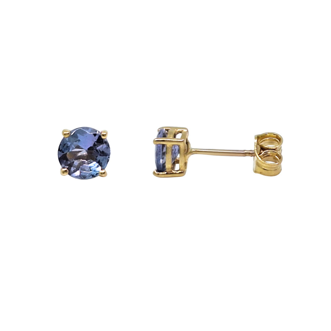 9ct Yellow Gold Tanzanite Earrings