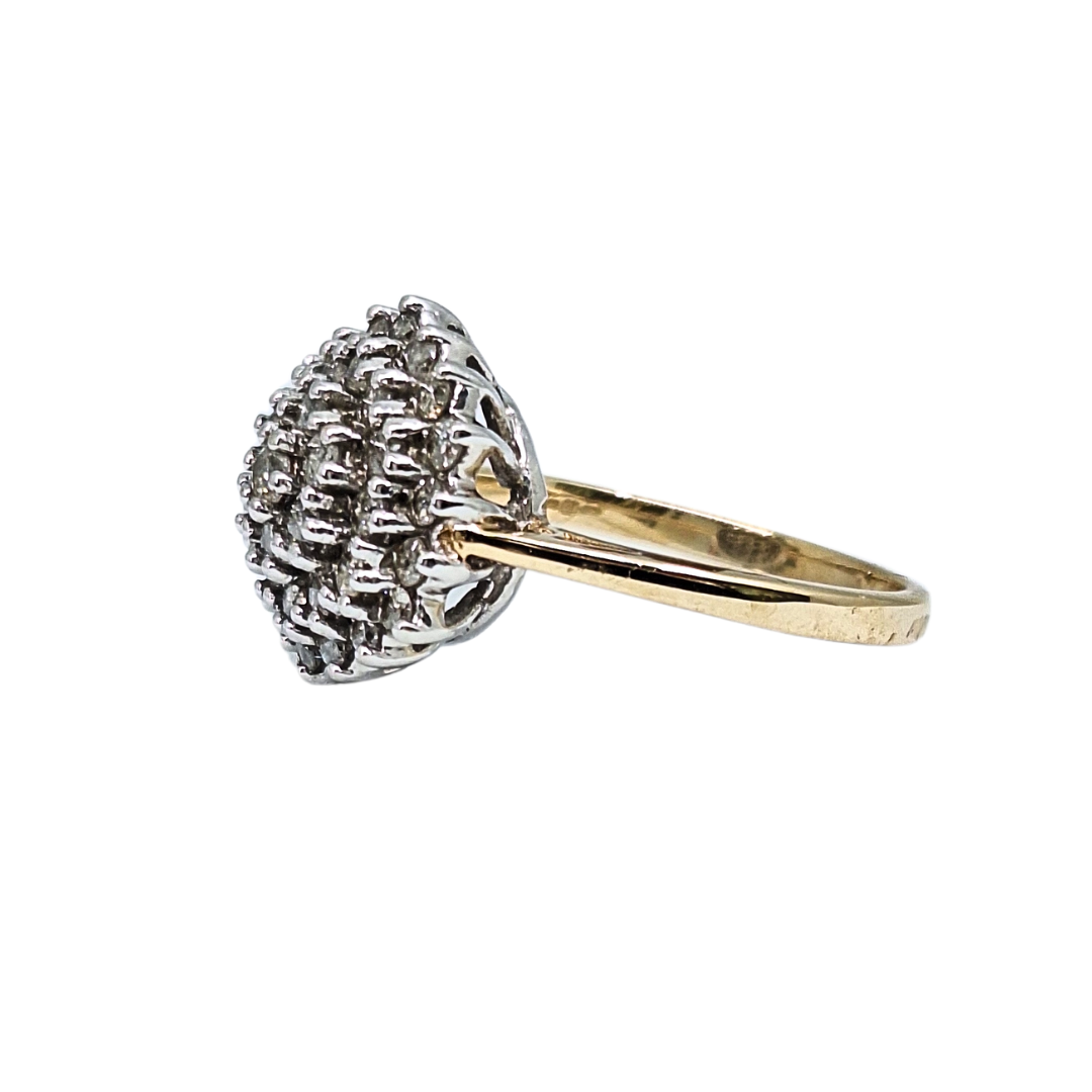 9ct Yellow Gold Diamond Cluster Ring