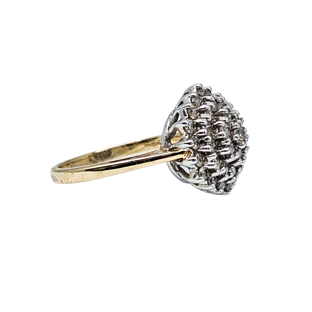 9ct Yellow Gold Diamond Cluster Ring