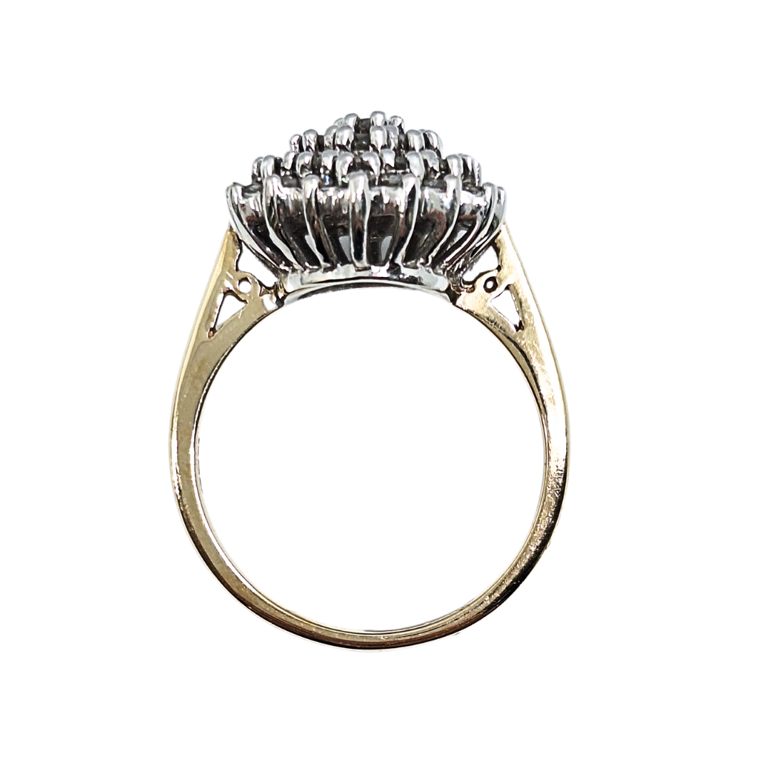 9ct Yellow Gold Diamond Cluster Ring