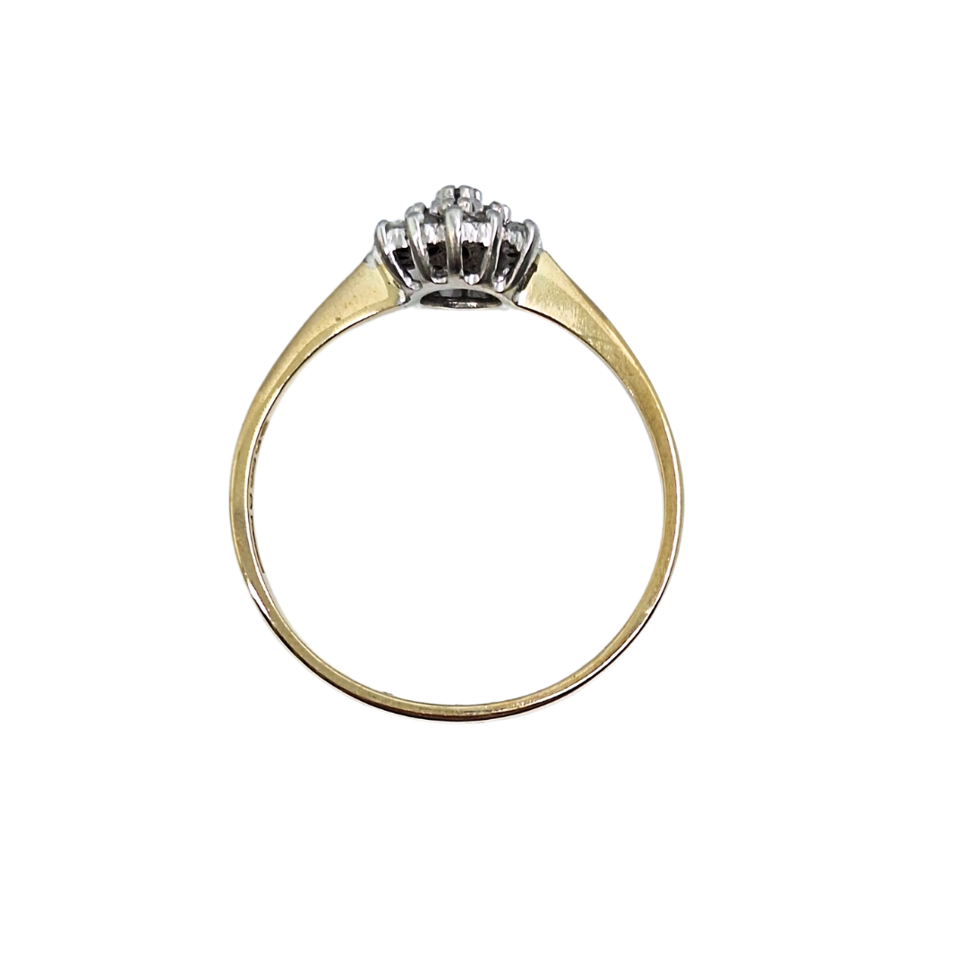 9ct Yellow Gold Diamond Cluster Ring