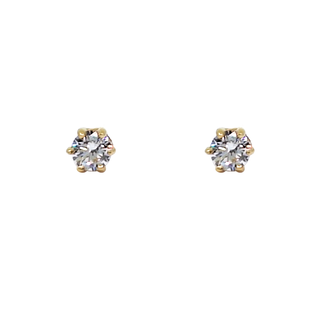 9ct Yellow Gold CZ Stud Earrings