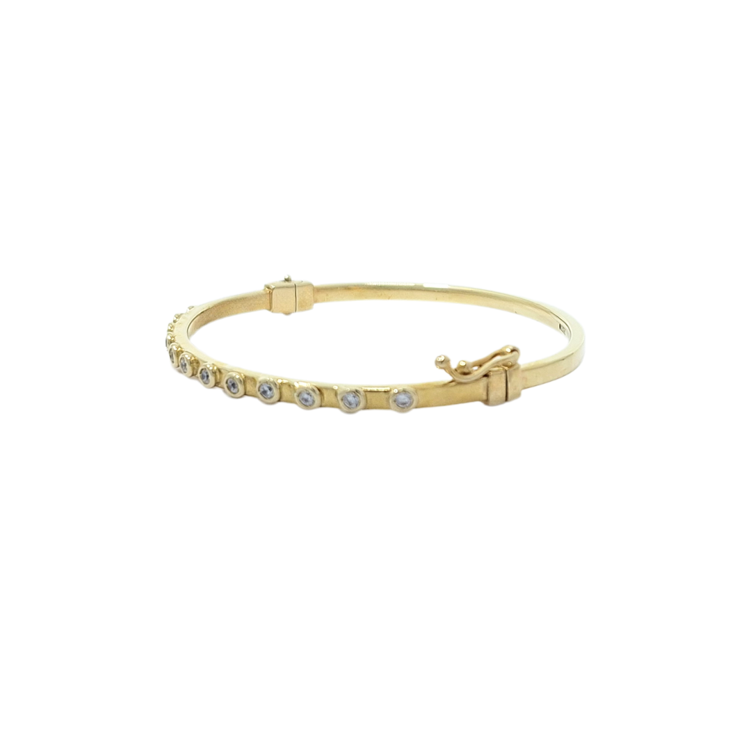 9ct Yellow Gold Baby CZ Hinged Bangle