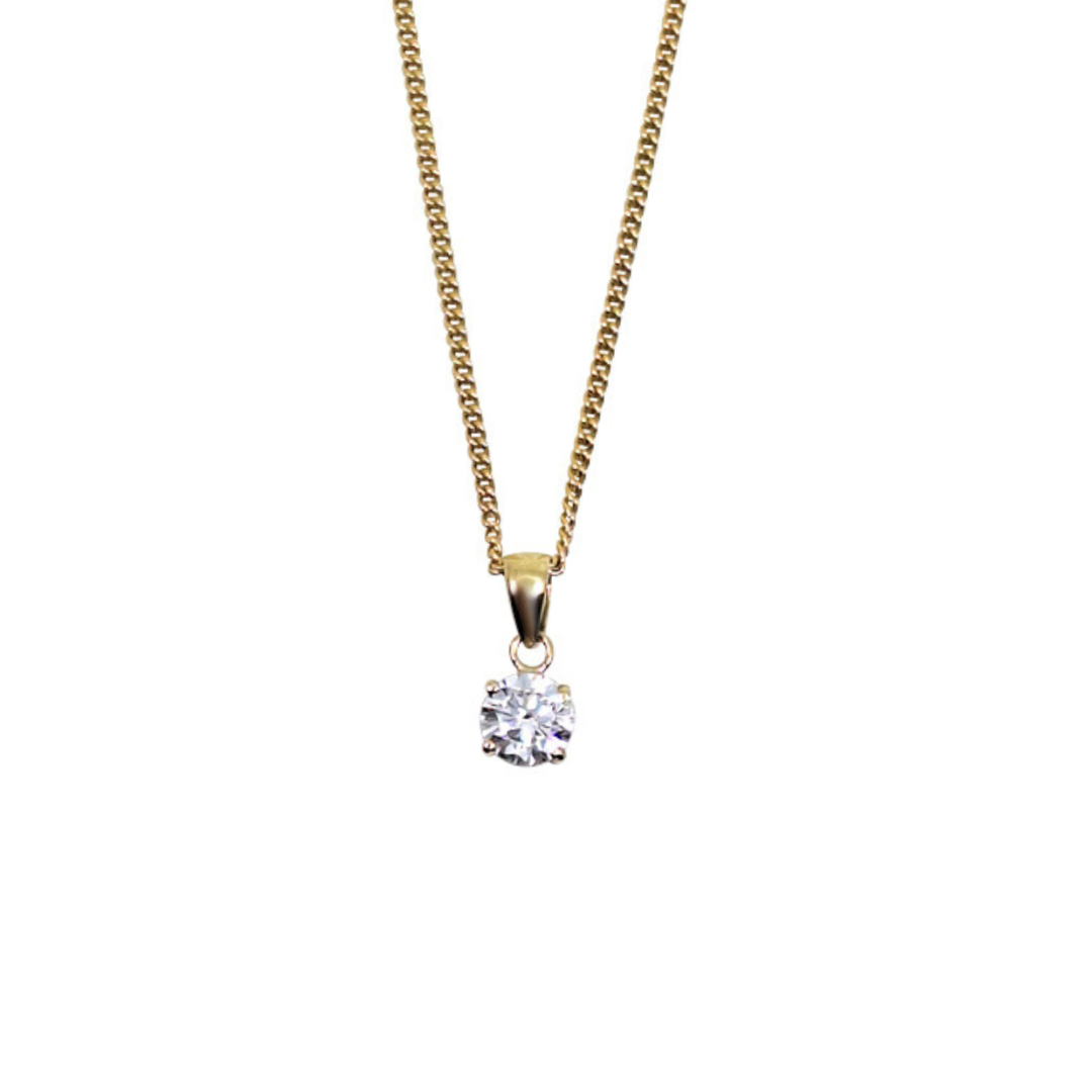 9ct Yellow Gold CZ Pendant