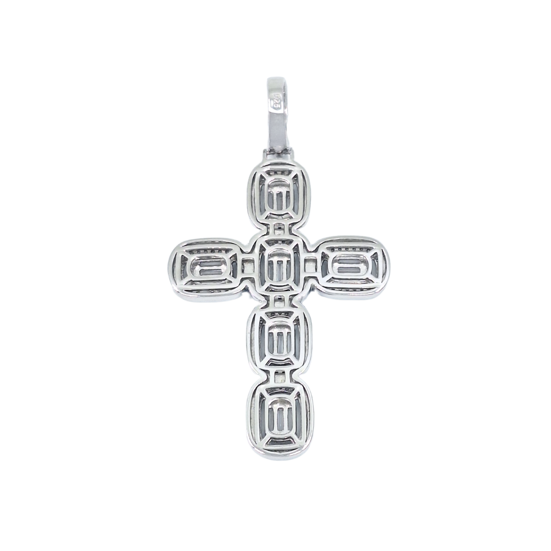 Silver CZ & Enamel Cross Pendant