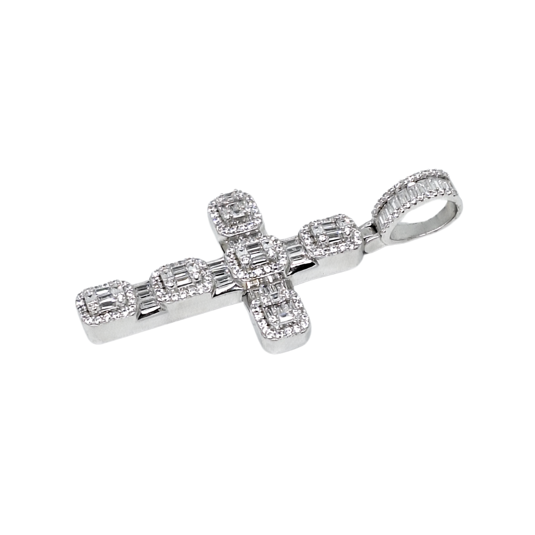 Silver & CZ Cross Pendant