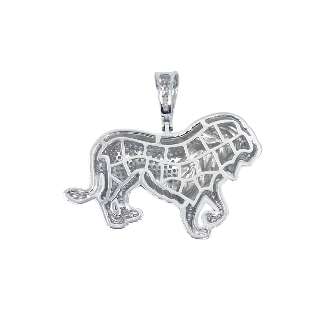 Silver CZ & Enamel Lion Pendant