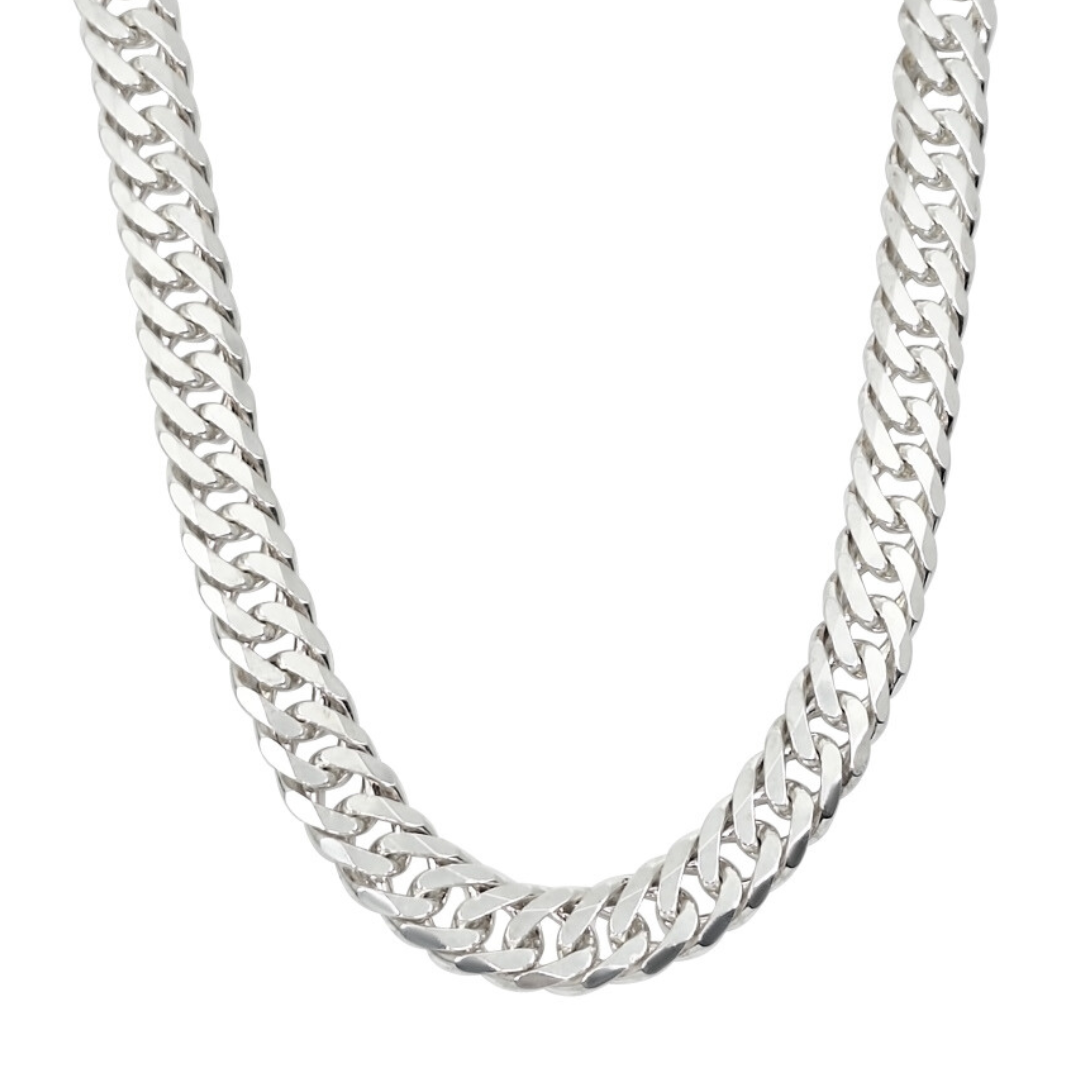 Silver Double Curb Link Chain 22 1/2 Inches