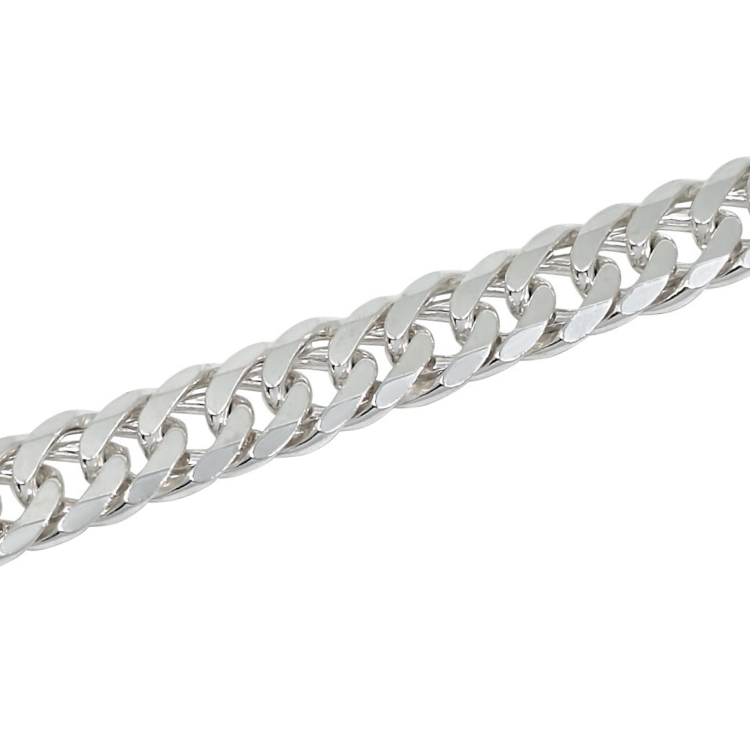 Silver Double Curb Link Chain 22 1/2 Inches