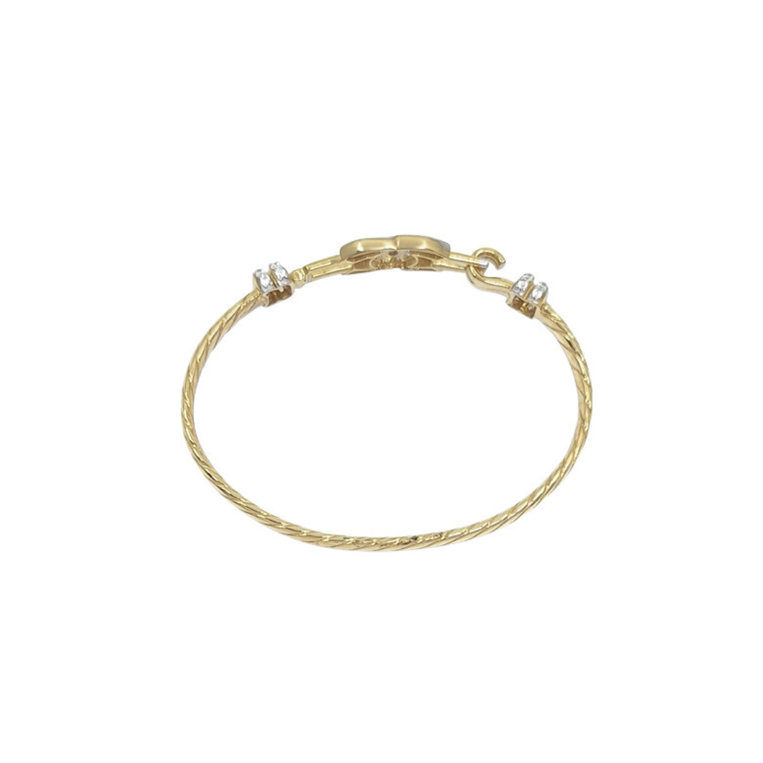 9ct Yellow Gold Baby CZ Hook Bangle