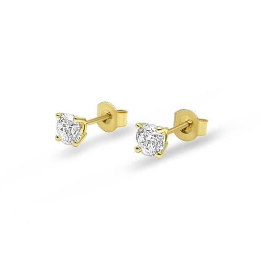 Yellow Gold & Ethical Diamond Solitaire Earrings 1.00ct