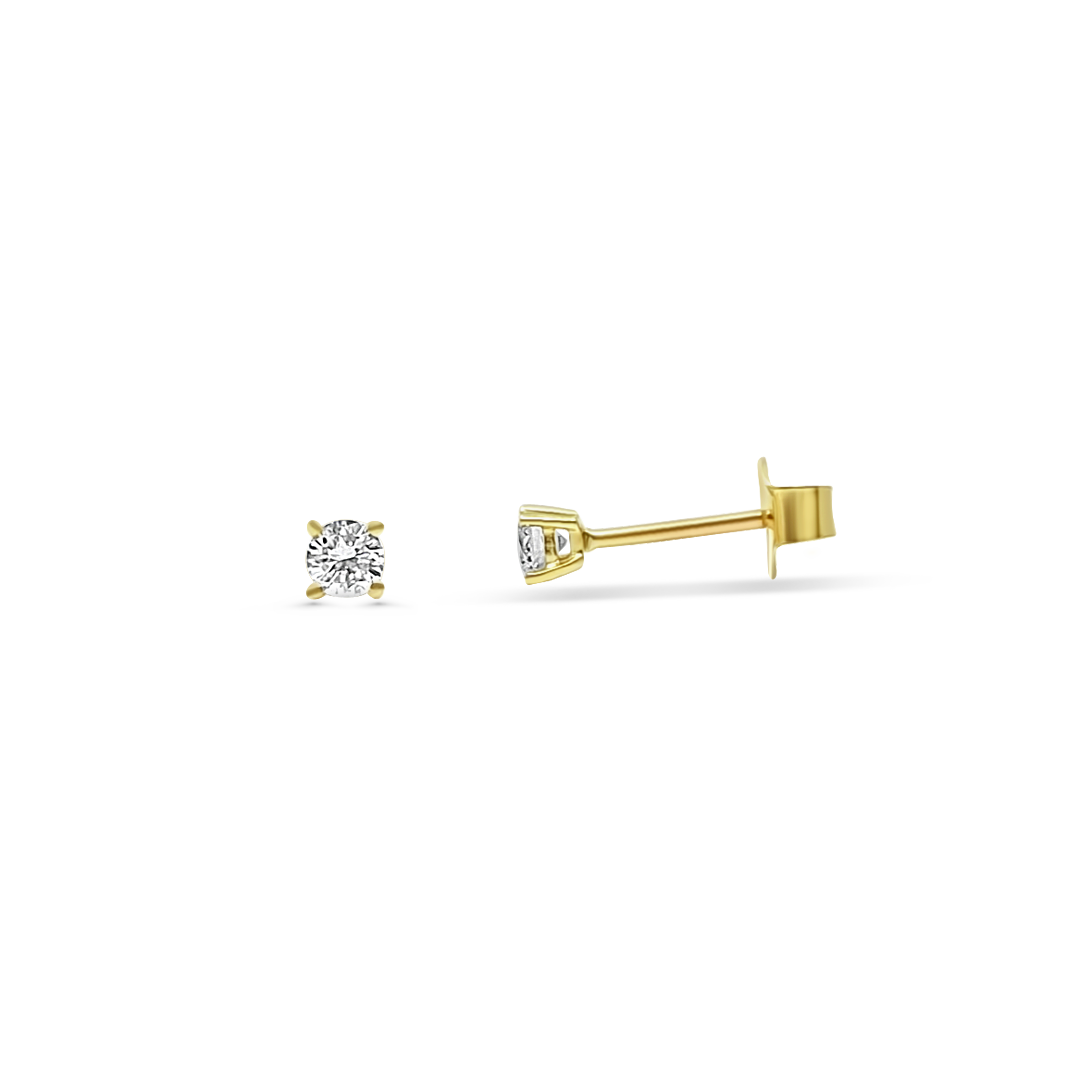 Yellow Gold & Ethical Diamond Solitaire Earrings 0.25ct