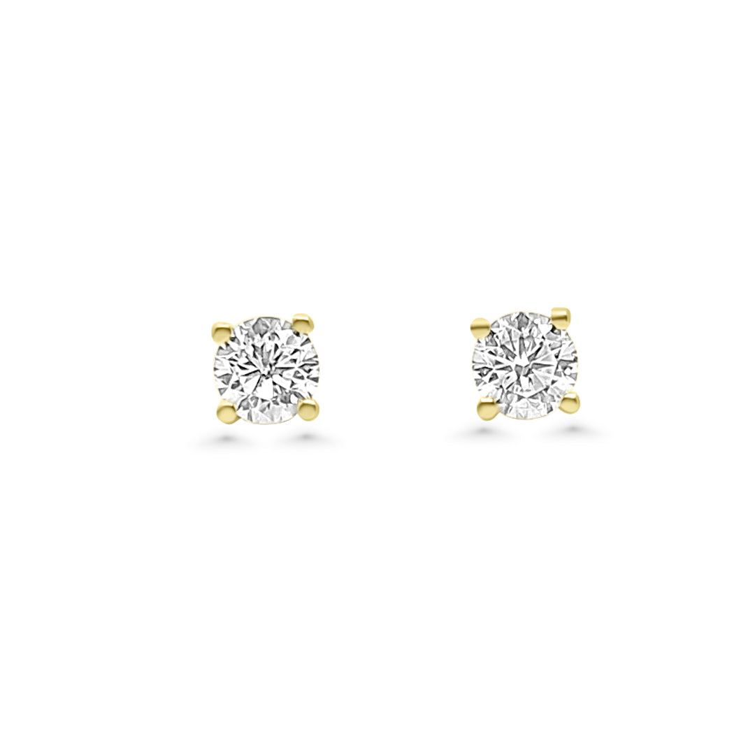 Yellow Gold & Ethical Diamond Solitaire Earrings 0.50ct
