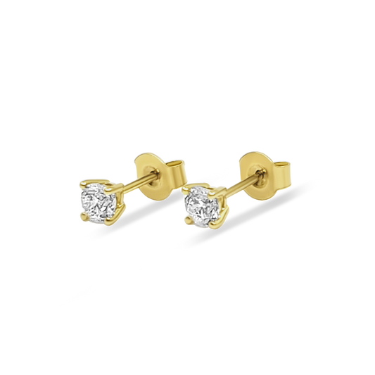 Yellow Gold & Ethical Diamond Solitaire Earrings 0.50ct
