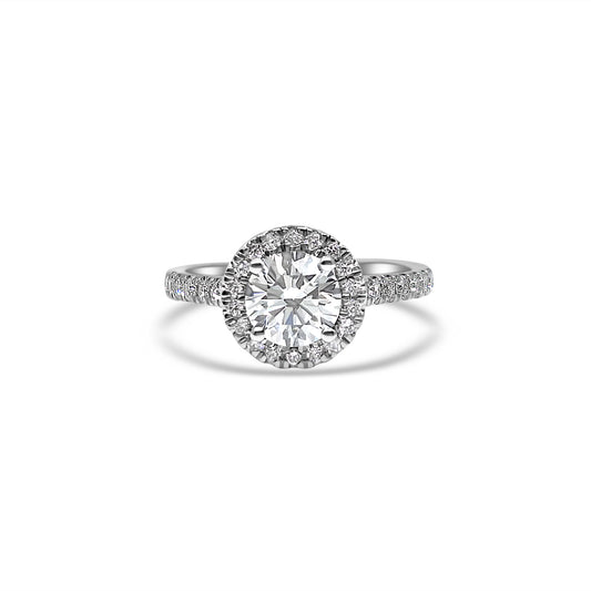 White Gold & Ethical Diamond Halo Ring 1.00ct