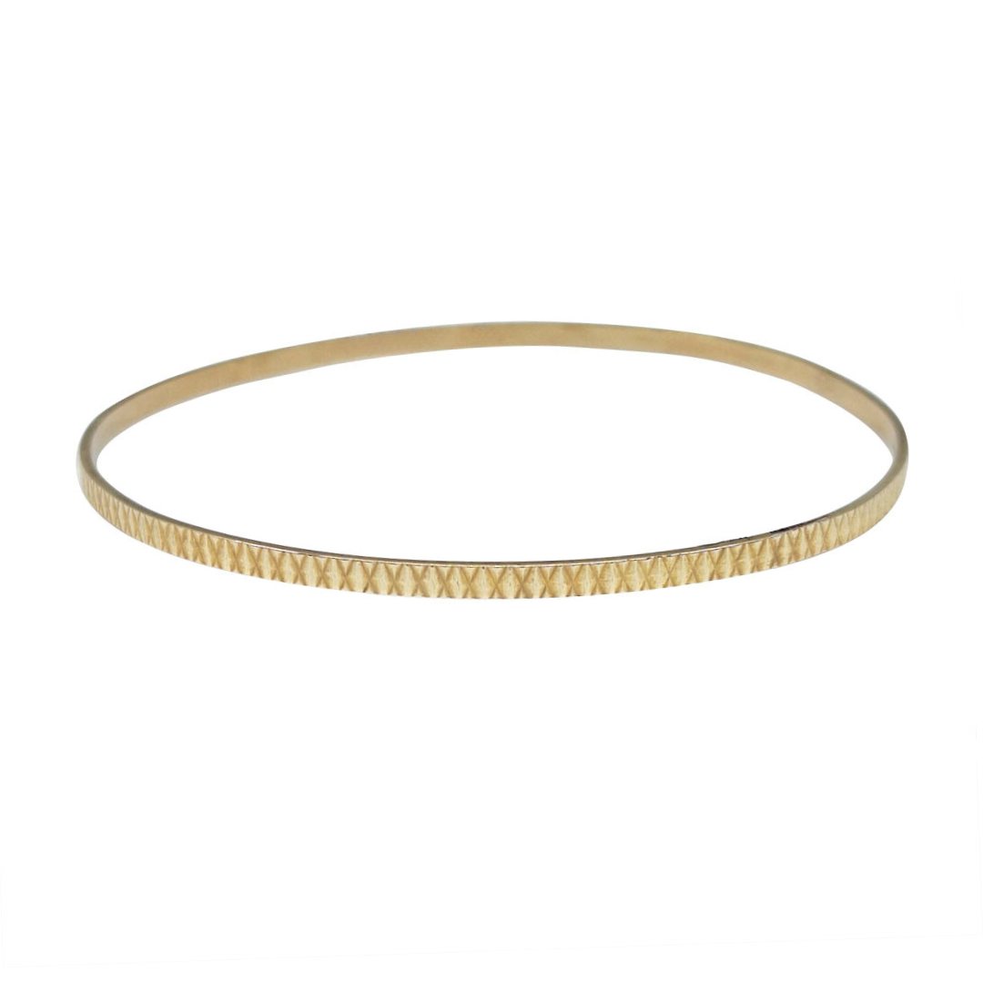 9ct Gold Patterned Slave Bangle
