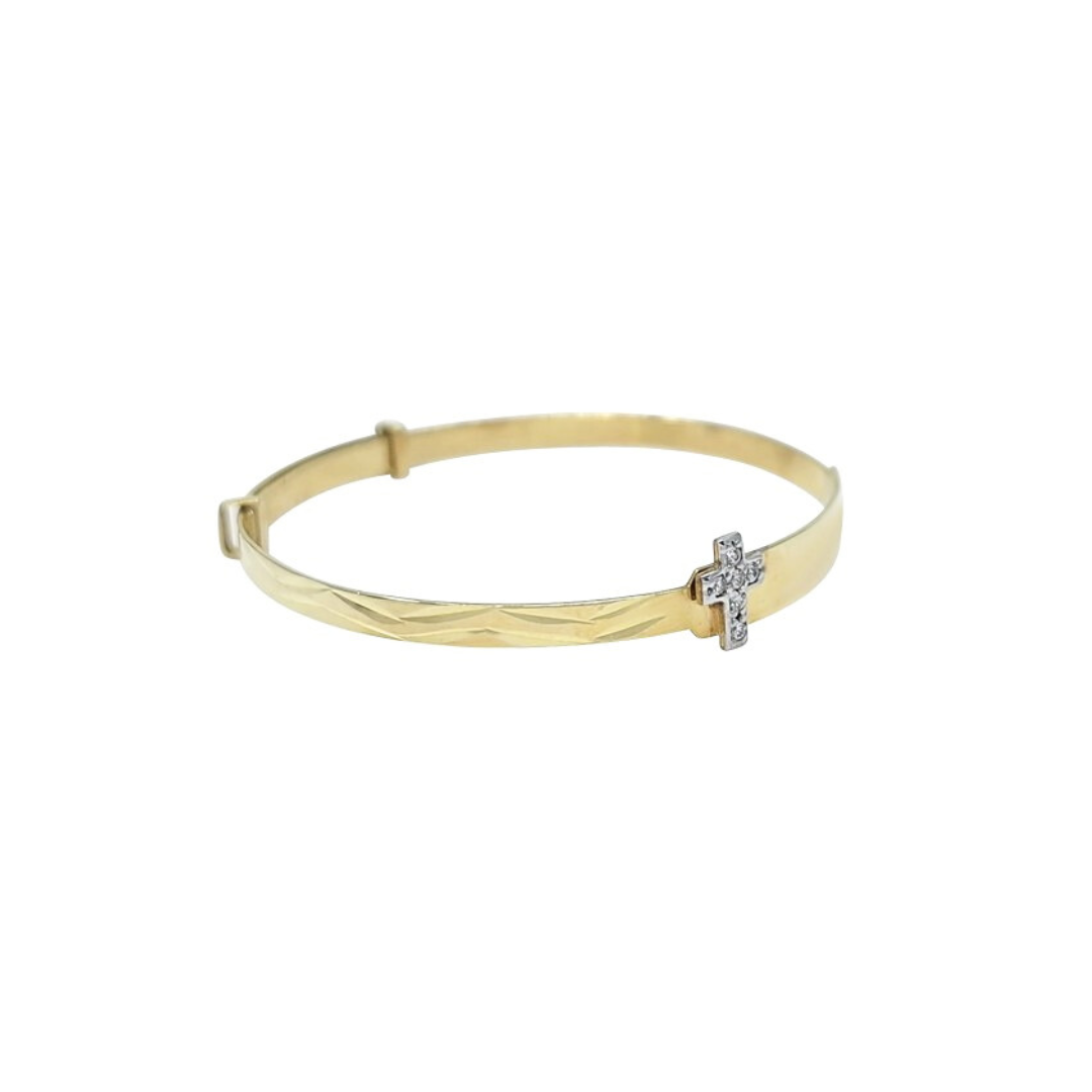 9ct Yellow Gold Baby Pattered Expanding Bangle