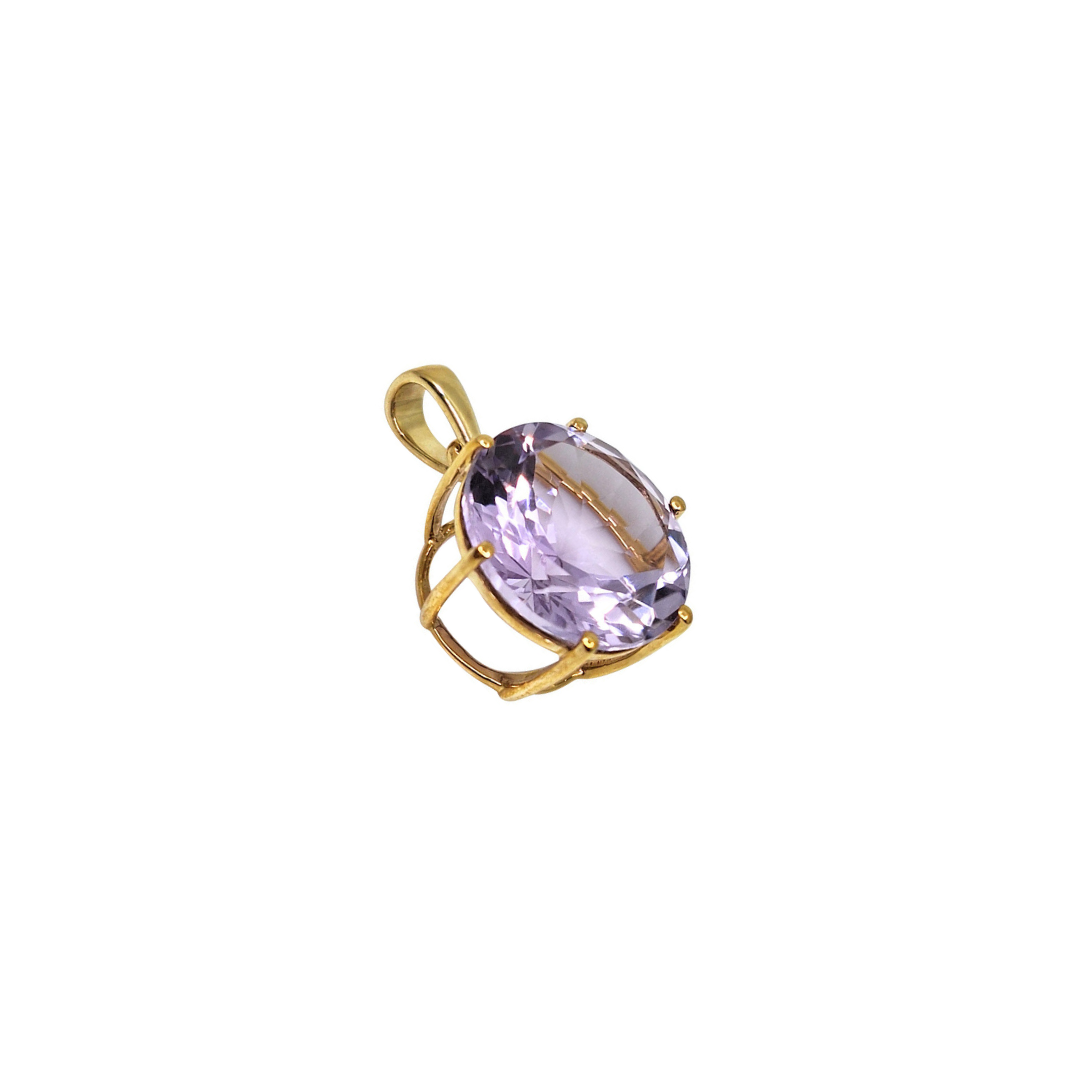 9ct Yellow Gold Amethyst Pendant