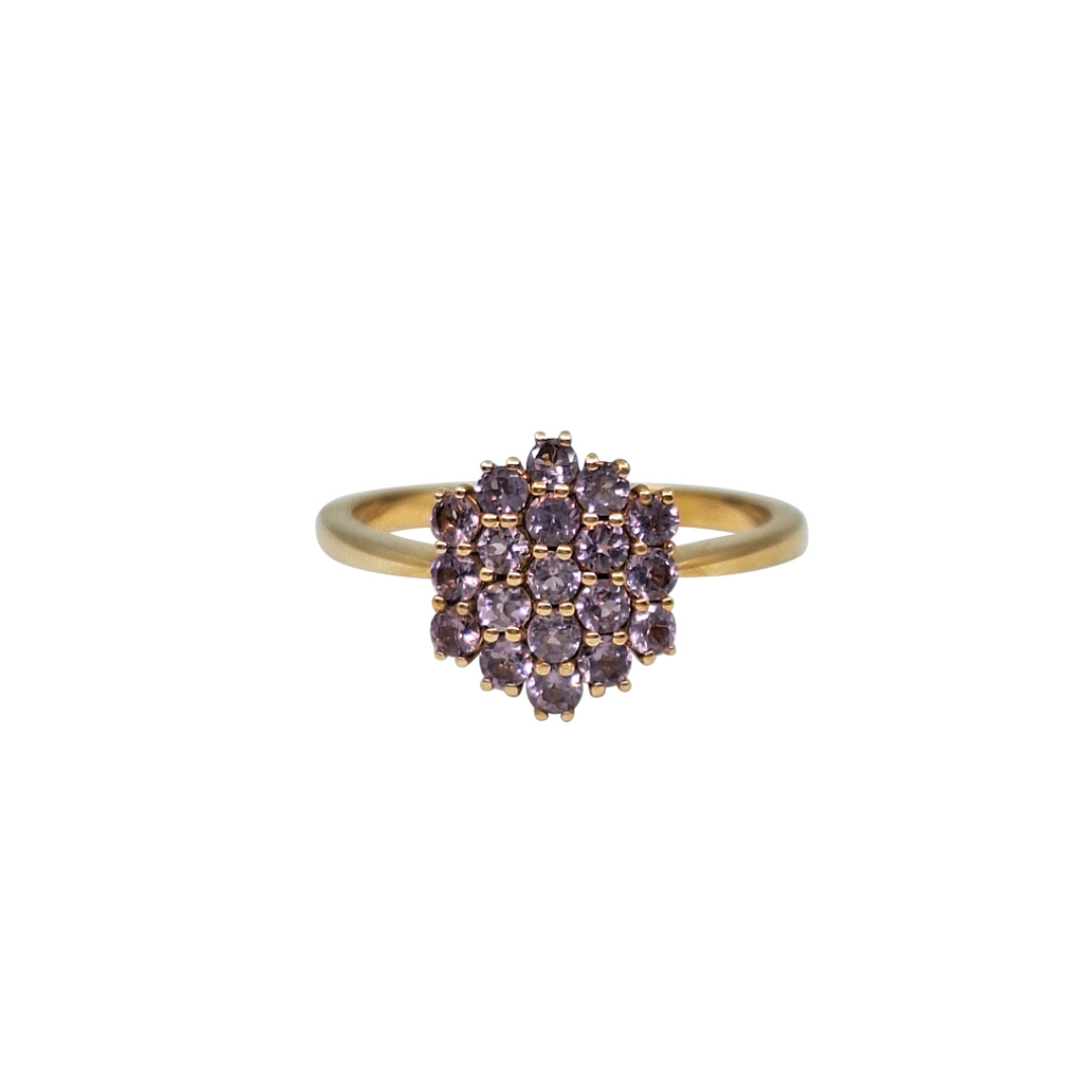 9ct Yellow Gold Pink Sapphire Cluster Ring