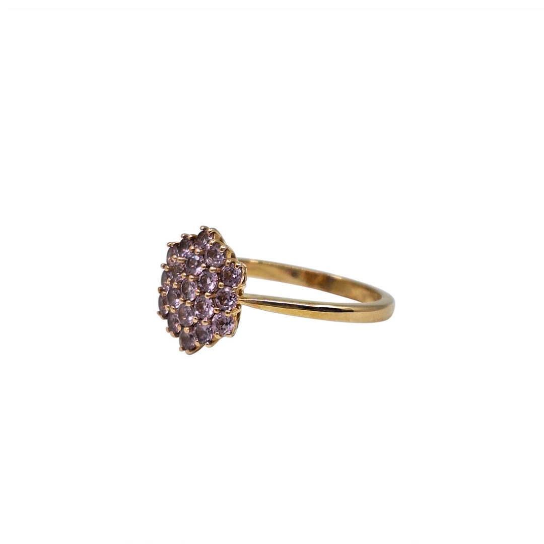 9ct Yellow Gold Pink Sapphire Cluster Ring