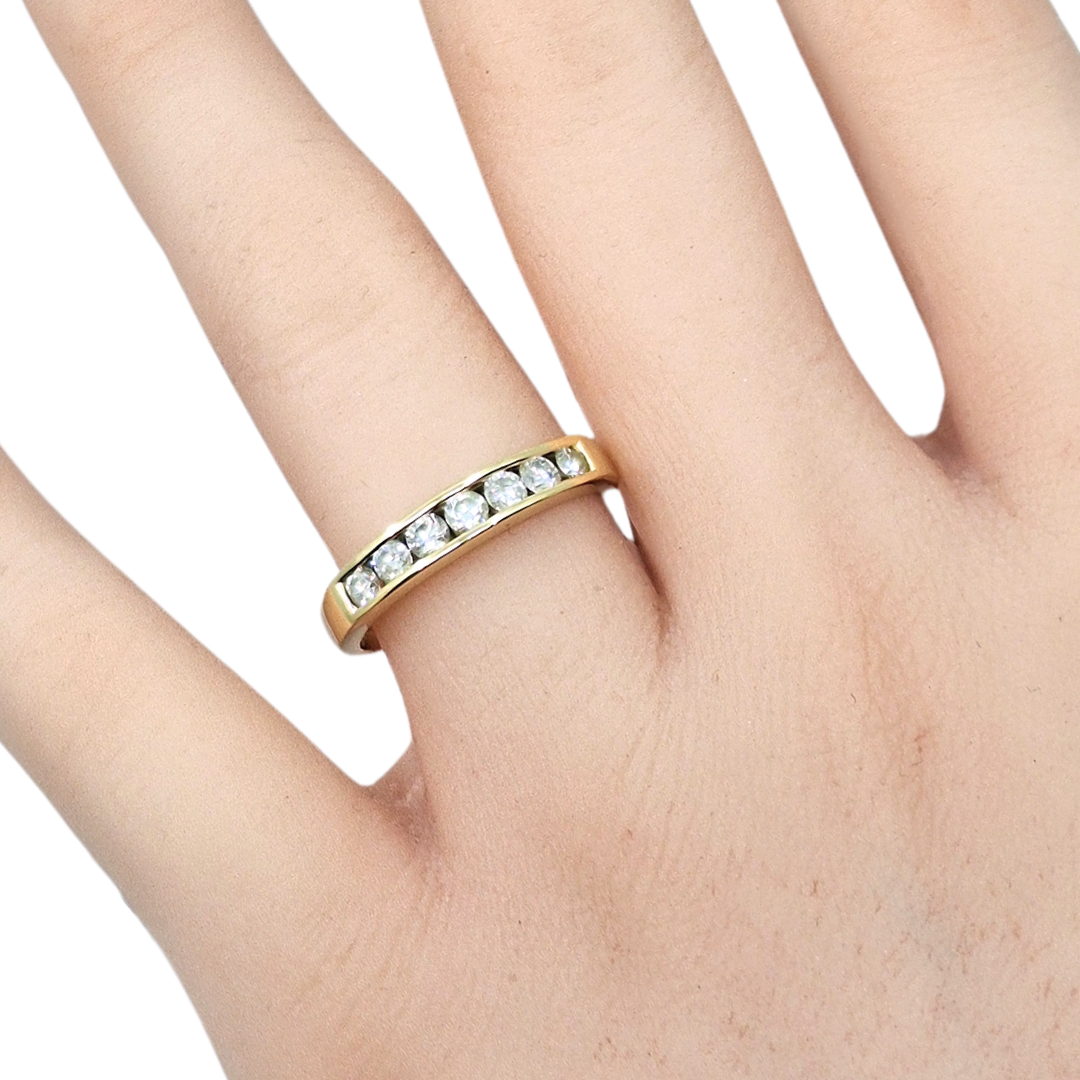 18ct Yellow Gold Seven Stone Diamond Eternity Ring