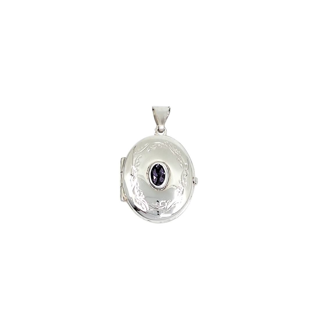 Silver Stone Set Locket