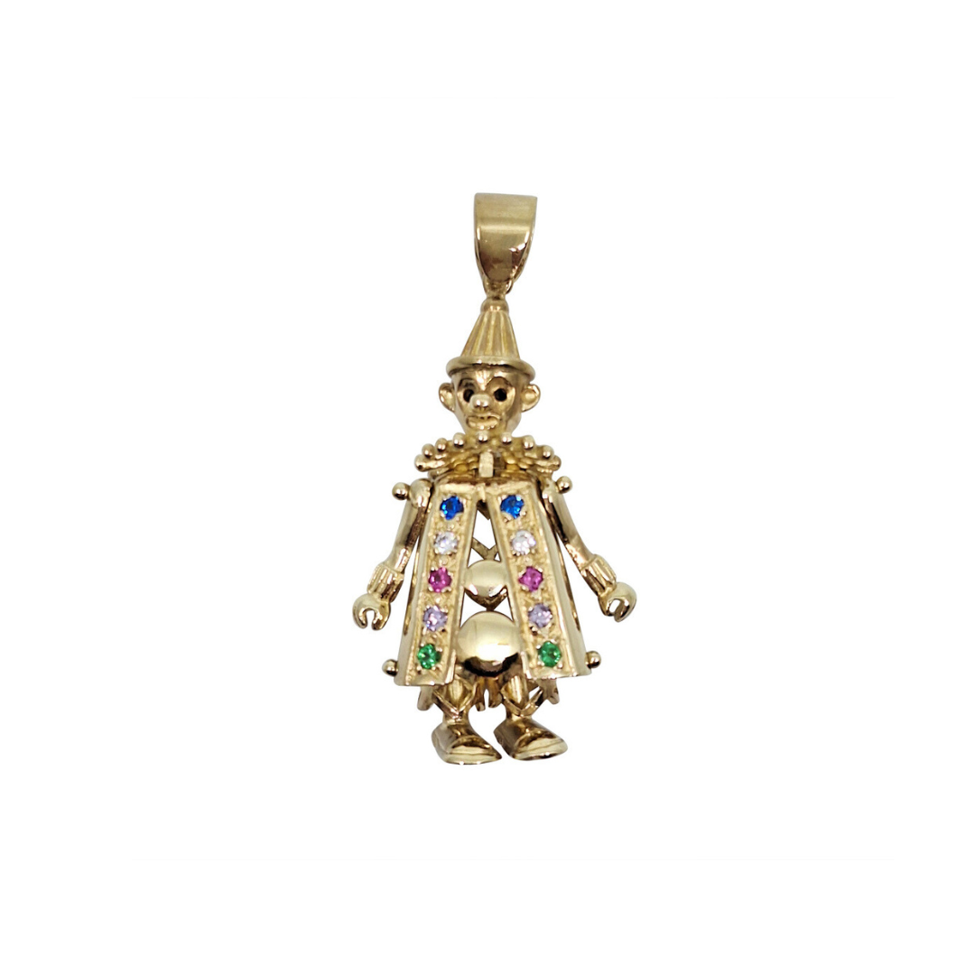 9ct Yellow Gold Clown Pendant