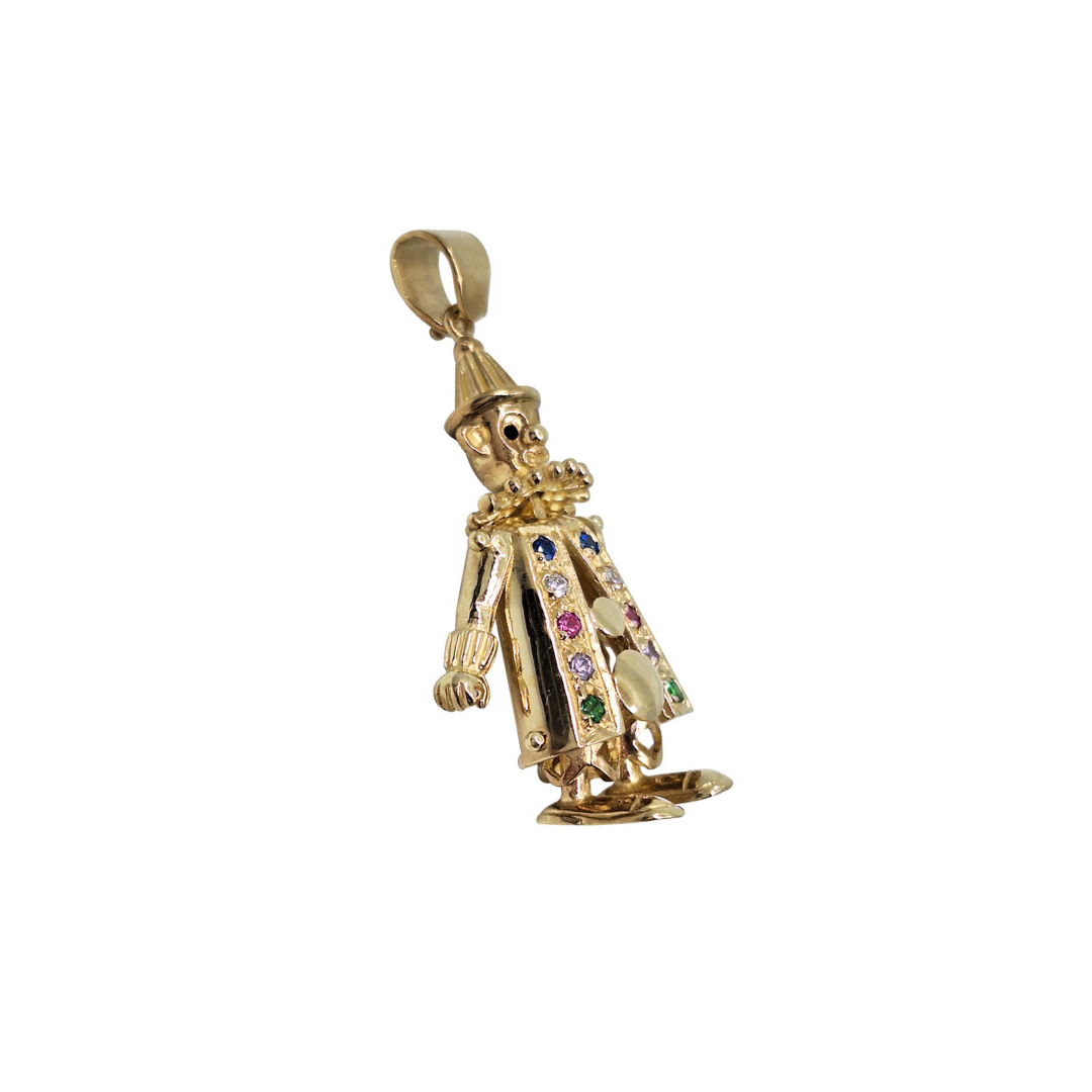 9ct Yellow Gold Clown Pendant