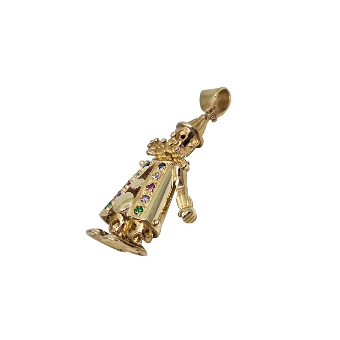 9ct Yellow Gold Clown Pendant