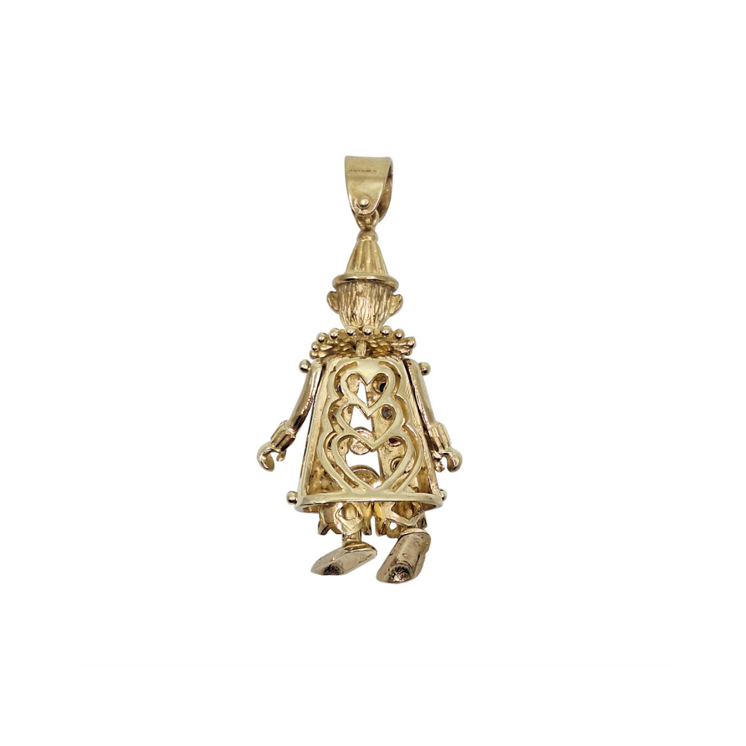 9ct Yellow Gold Clown Pendant