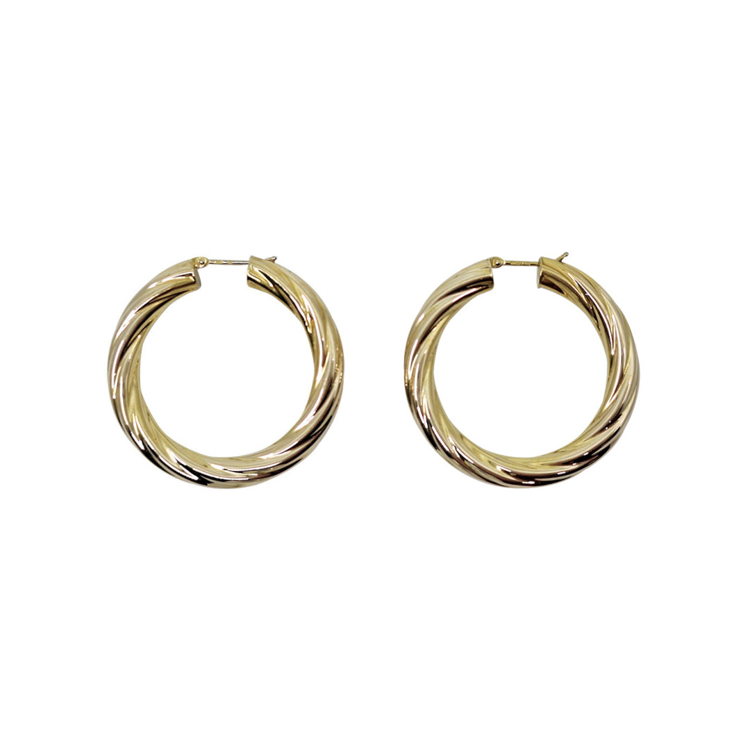 9ct Yellow Gold Twist Creoles