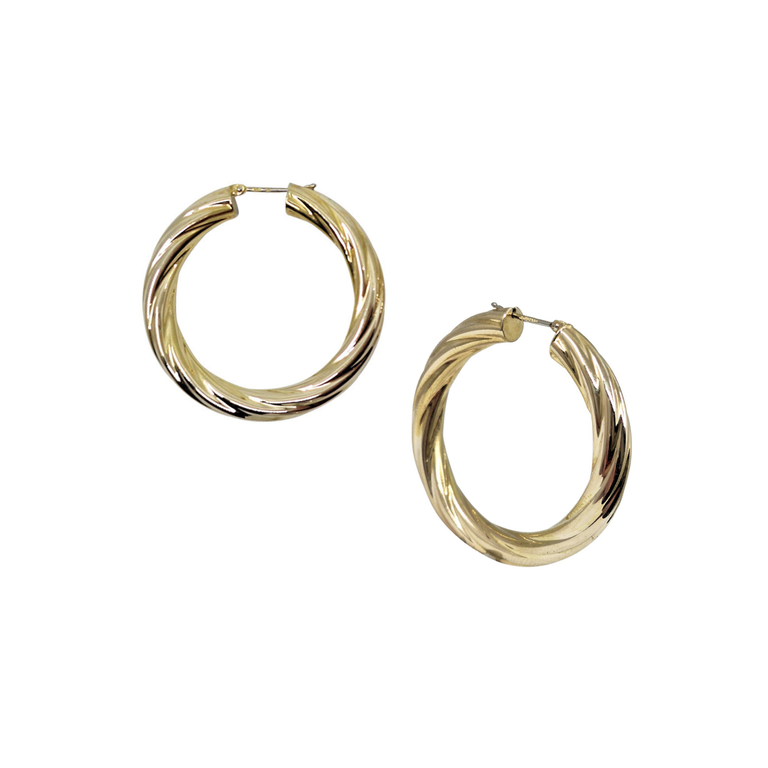 9ct Yellow Gold Twist Creoles