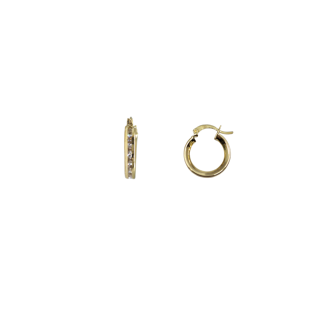 9ct Yellow Gold Cubic Zirconia Hoop Earrings
