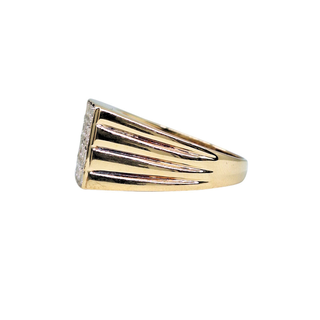 9ct Yellow Gold Diamond Signet Ring