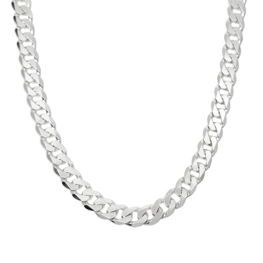 Silver Curb Link Chain 24"