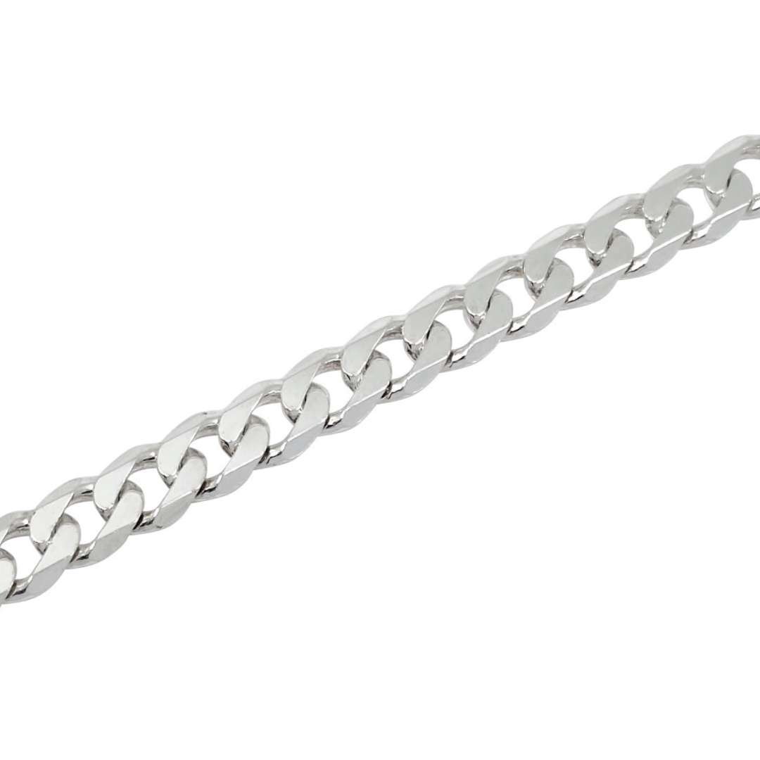 Silver Curb Link Chain 22"