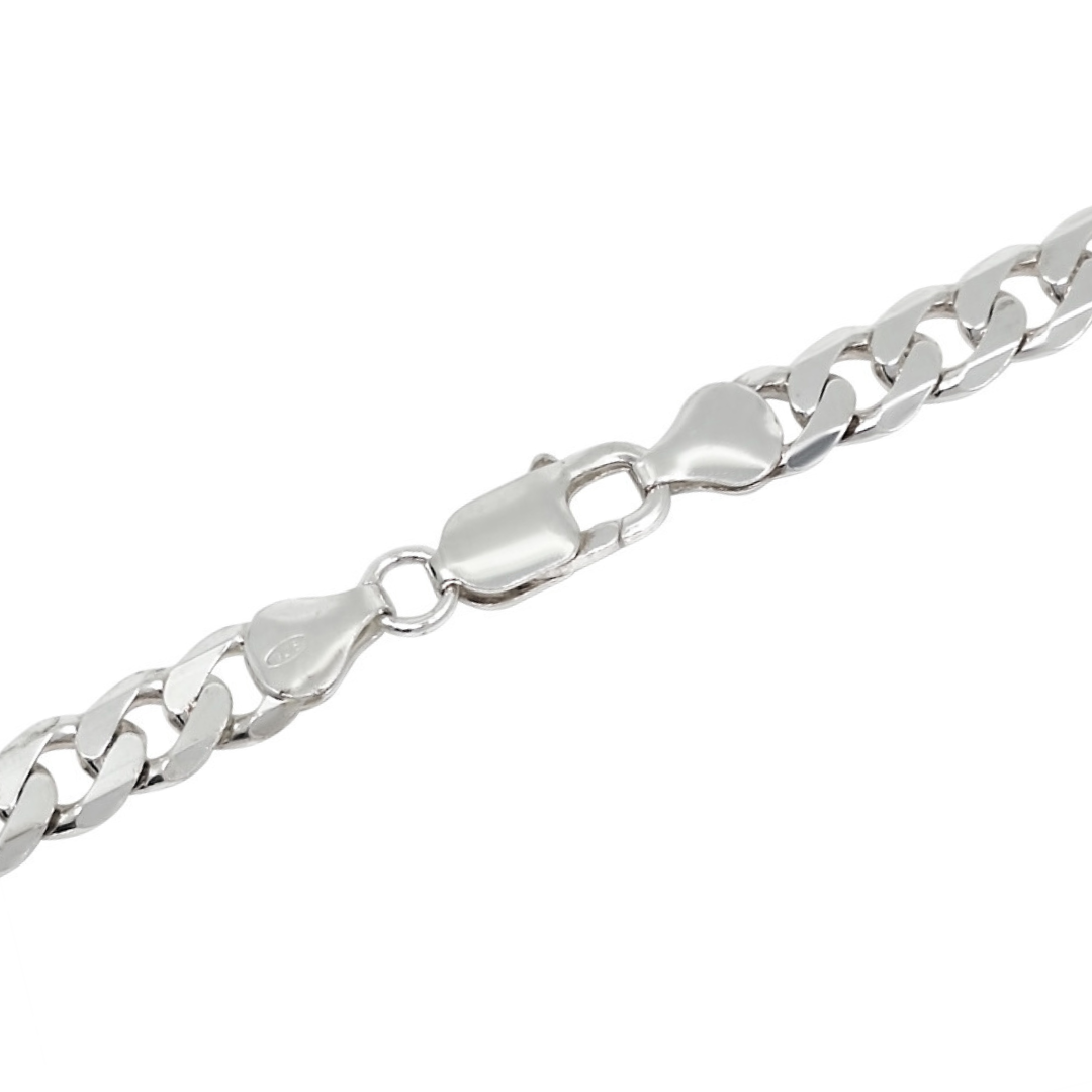 Silver Curb Link Chain 24"