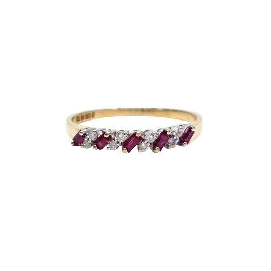 18ct Gold Ruby & Diamond Eternity Ring